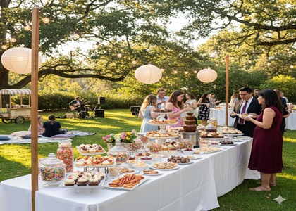 outdoor eats and treats setup
